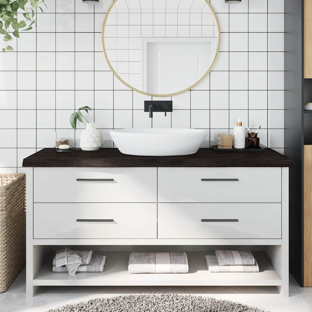 Encimera de baño madera maciza de haya 100x50x1,5 cm