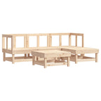 Juego de muebles de jardín 5 piezas y cojines madera maciza