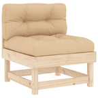 Juego de muebles de jardín 5 piezas y cojines madera maciza