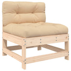 Juego de muebles de jardín 7 piezas y cojines madera maciza