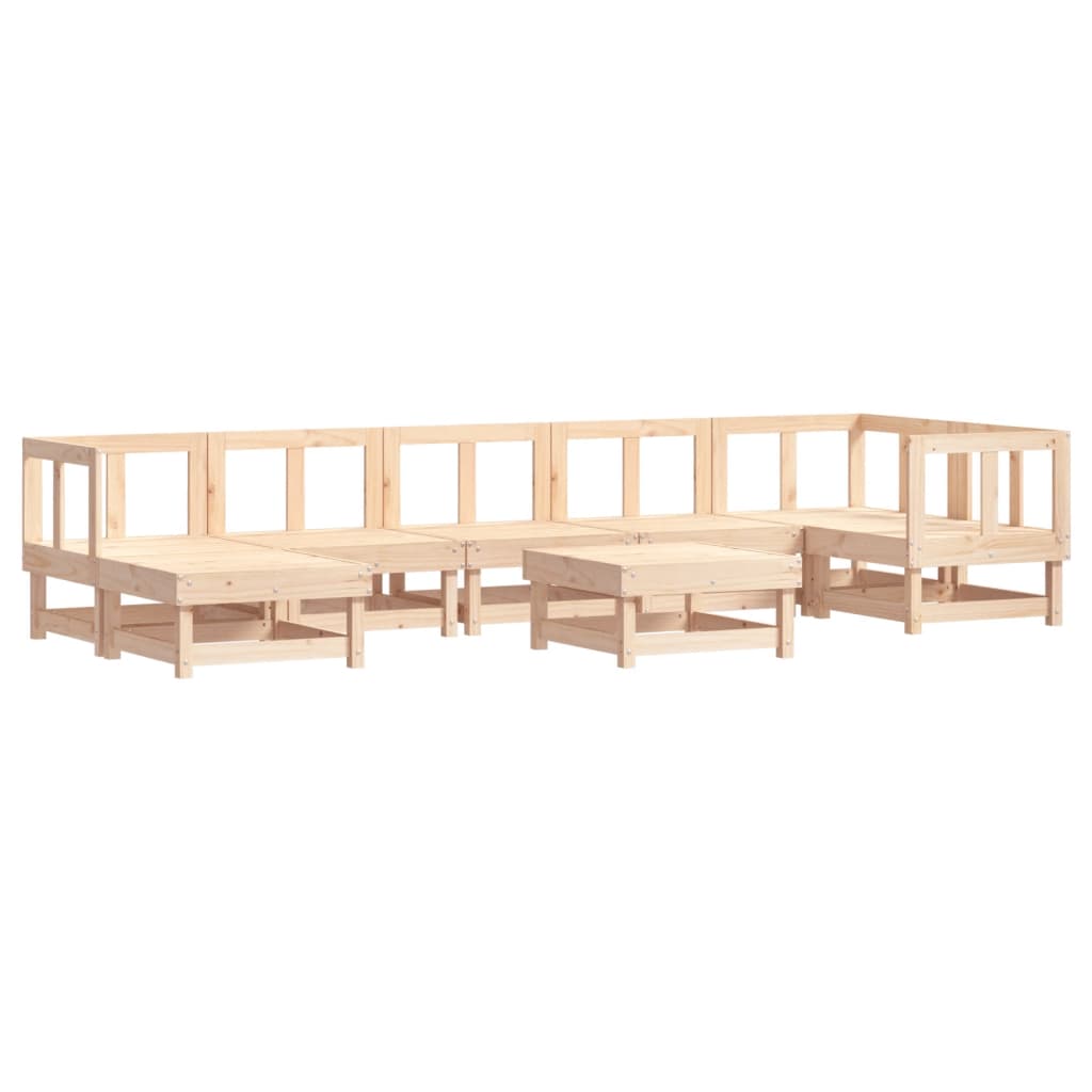 Juego de muebles de jardín 8 pzas y cojines madera maciza