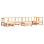 Juego de muebles de jardín 8 pzas y cojines madera maciza
