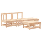 Juego de muebles de jardín 4 piezas y cojines madera maciza
