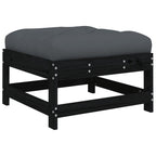 Juego de muebles de jardín 4 pzas y cojines madera maciza negro
