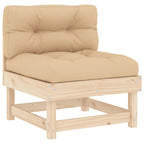 Juego de muebles de jardín 10 piezas y cojines madera maciza