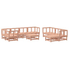 Juego de muebles jardín 10 pzas y cojines madera abeto Douglas