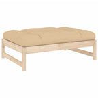 Juego de muebles de jardín 2 piezas y cojines madera maciza