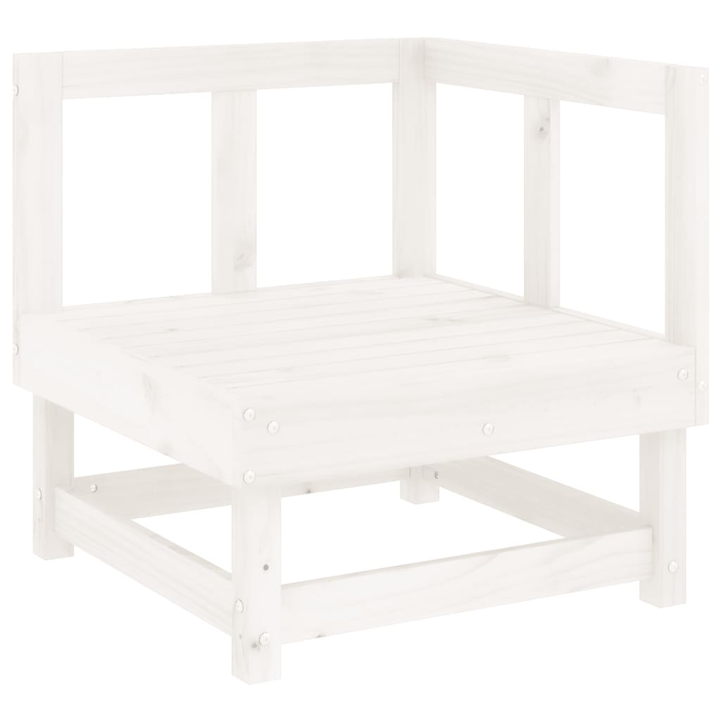 Juego de sofás de jardín 5 piezas madera maciza de pino blanco