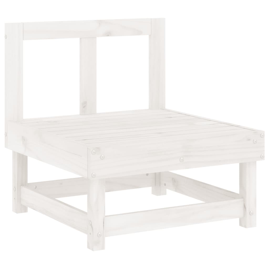 Juego de sofás de jardín 5 piezas madera maciza de pino blanco