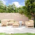 Juego de muebles de jardín 8 piezas madera maciza de pino