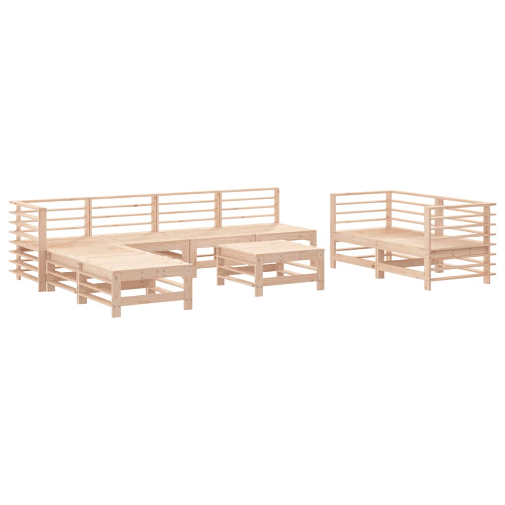 Set de mesa y taburetes altos jardín 9 pzas madera maciza pino