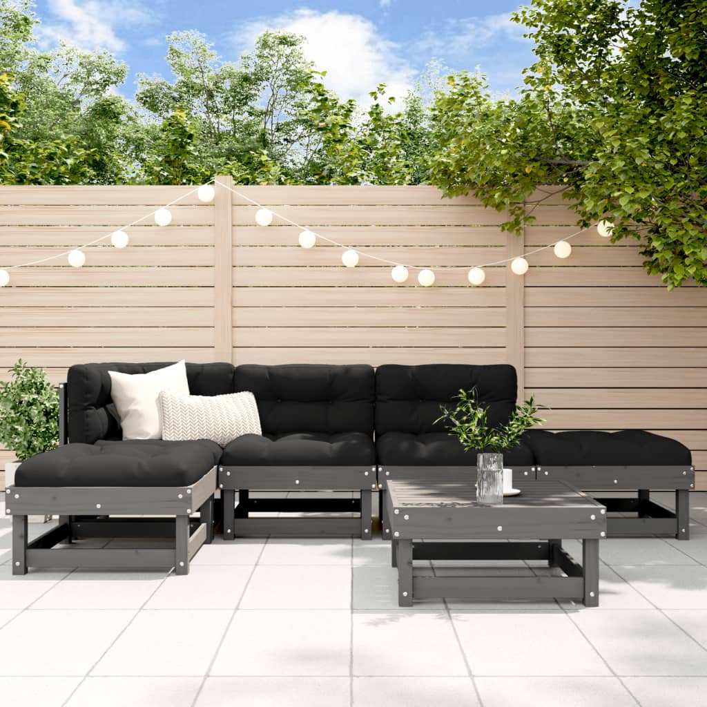 Conjunto de móveis de jardim 10 peças madeira maciça de pinho