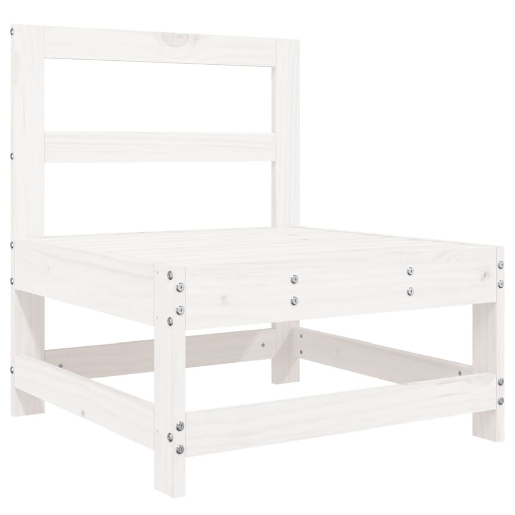 Juego de muebles de jardín 7 pzas madera maciza de pino blanco