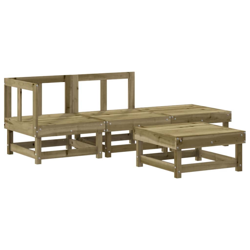 Juego de muebles de jardín 4 pzas madera de pino impregnada