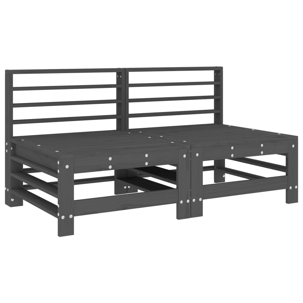 Juego de muebles de jardín 4 pzas madera maciza de pino gris