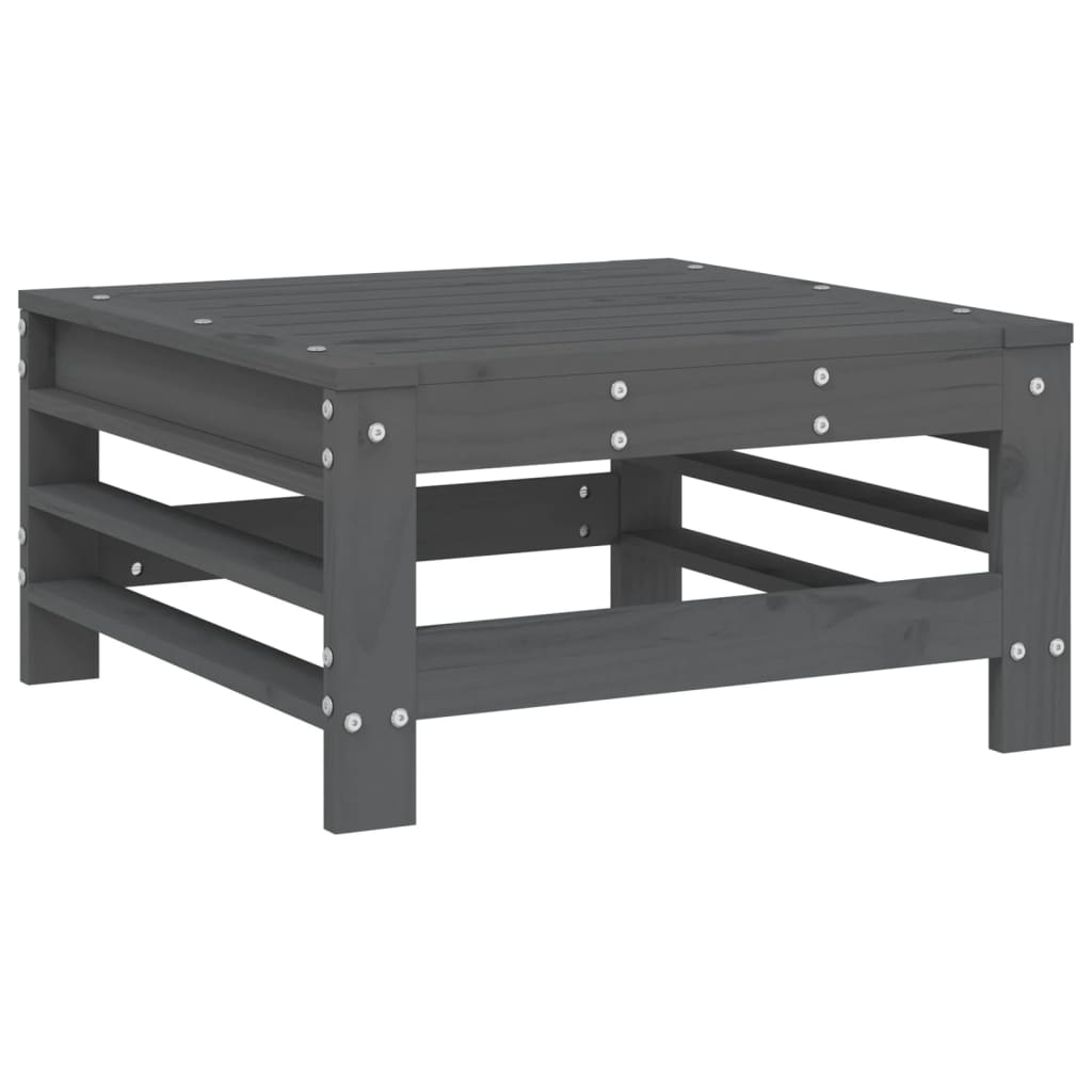 Juego de muebles de jardín 4 pzas madera maciza de pino gris