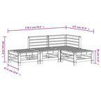Juego de muebles de jardín 4 pzas madera maciza de pino gris