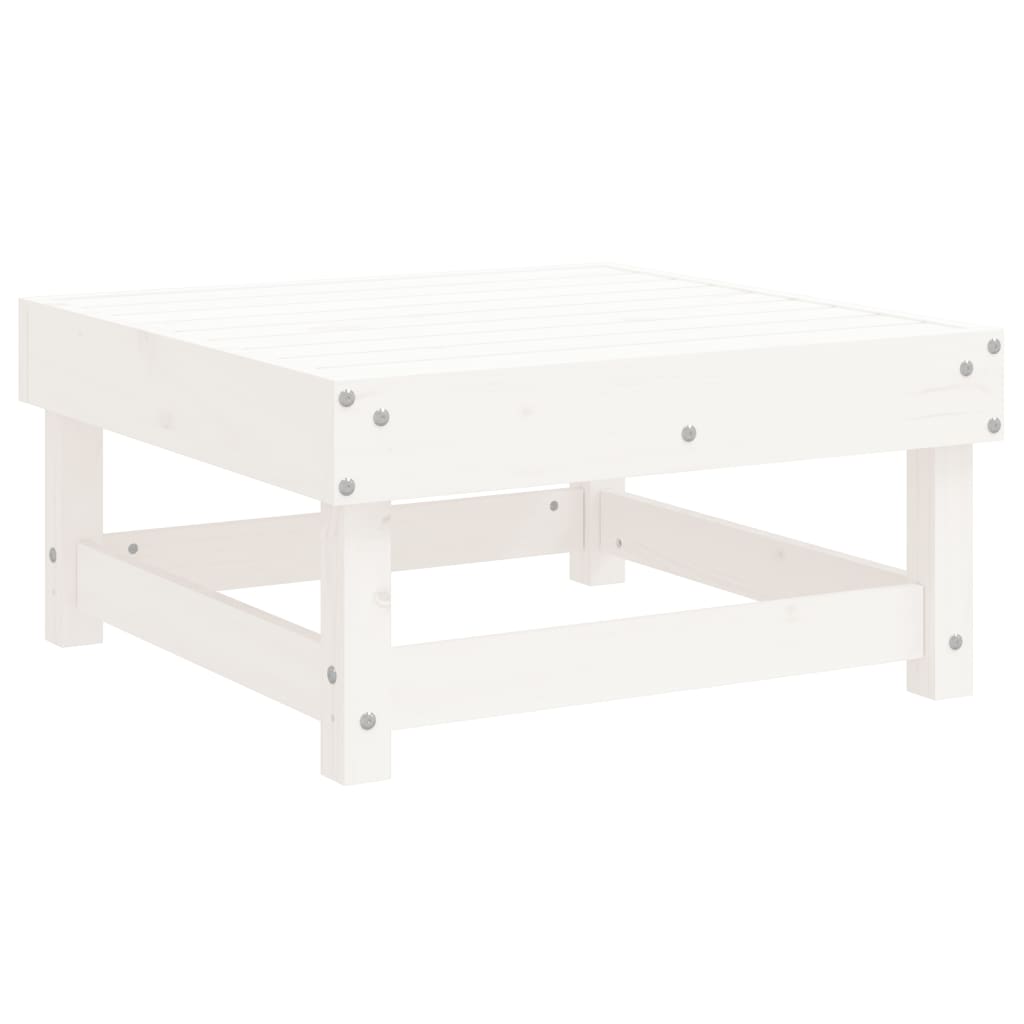 Juego de muebles de jardín 10 piezas madera maciza pino blanco