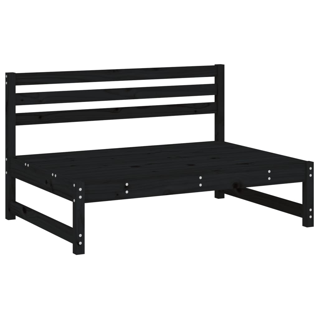 Juego de muebles de jardín 4 pzas madera maciza de pino negro