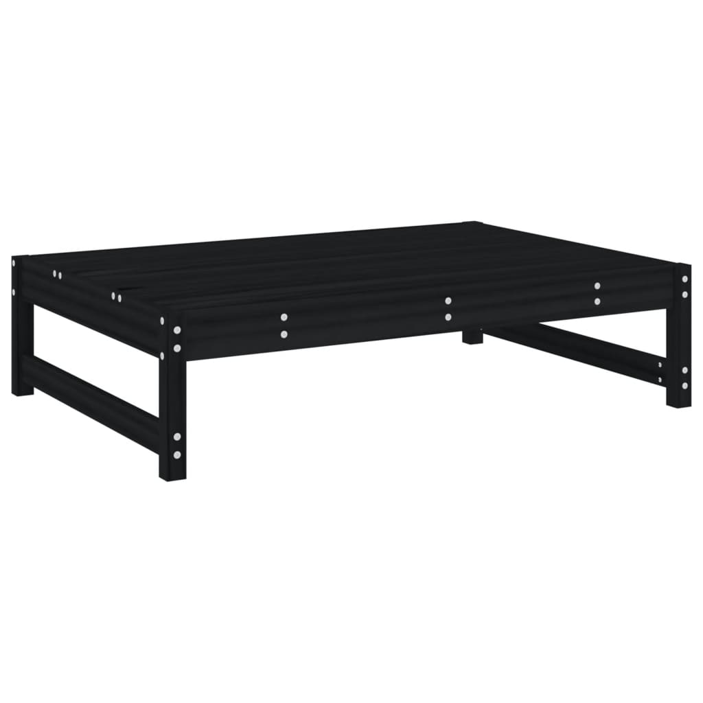 Juego de muebles de jardín 4 pzas madera maciza de pino negro