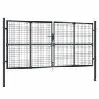 Puerta de jardín de malla color antracita 300 x 125 cm acero galvanizado