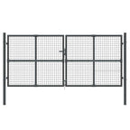 Puerta de jardín de malla color antracita 300 x 125 cm acero galvanizado
