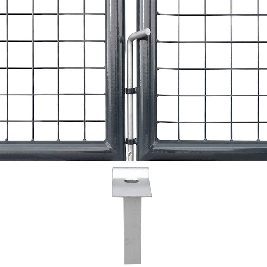 Puerta de jardín de malla color antracita 300 x 125 cm acero galvanizado