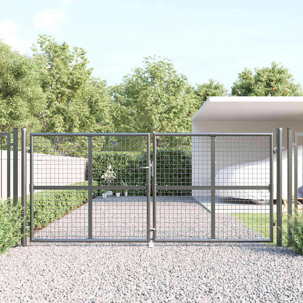 Puerta de jardín de malla color antracita 300 x 125 cm acero galvanizado