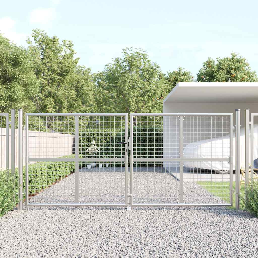 Puerta de jardín de malla color antracita 300 x 125 cm acero galvanizado