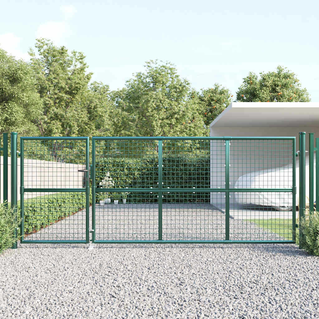 Puerta de jardín de malla color antracita 300 x 125 cm acero galvanizado