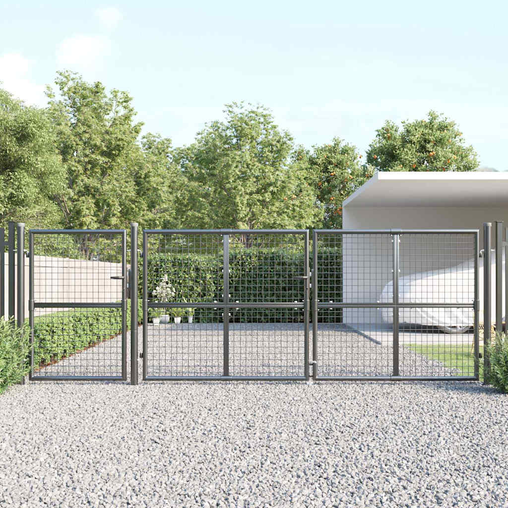 Puerta de jardín de malla color antracita 300 x 125 cm acero galvanizado