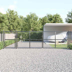 Puerta de jardín de malla color antracita 300 x 125 cm acero galvanizado