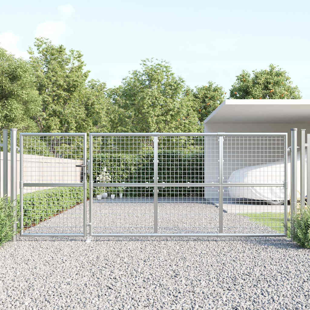 Puerta de jardín de malla color antracita 300 x 125 cm acero galvanizado
