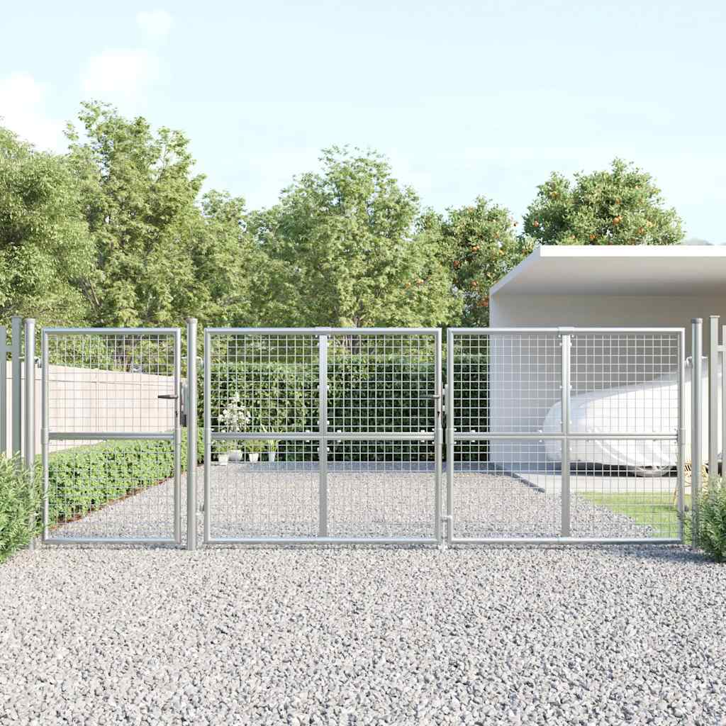 Puerta de jardín de malla color antracita 300 x 125 cm acero galvanizado