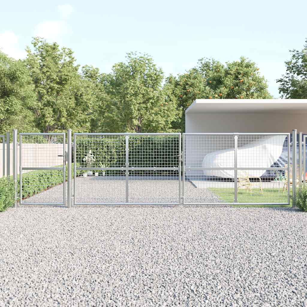 Puerta de jardín de malla color antracita 300 x 125 cm acero galvanizado