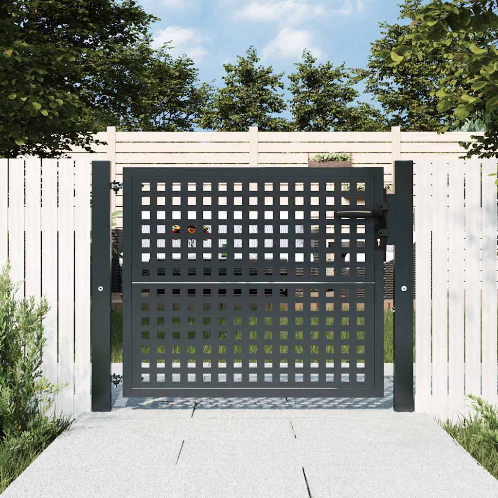 Puerta de jardín Antracita 100x100 cm Acero