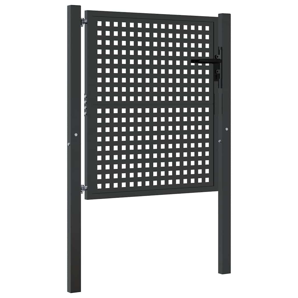 Puerta de jardín Antracita 100x100 cm Acero