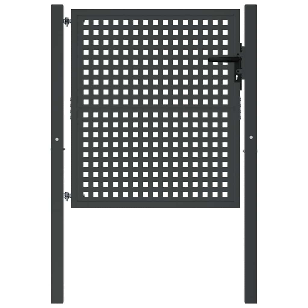 Puerta de jardín Antracita 100x100 cm Acero