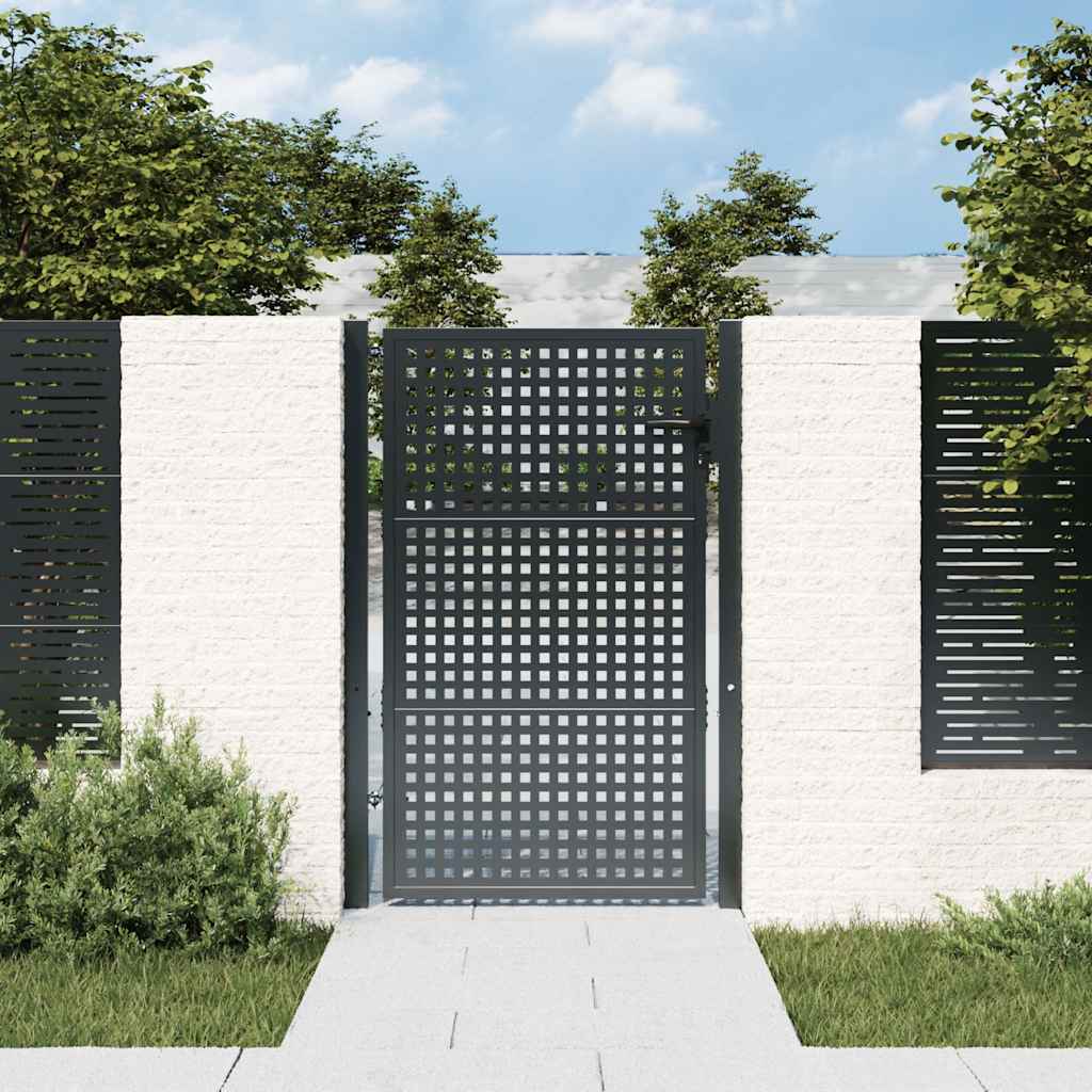 Puerta de jardín Antracita 100x100 cm Acero