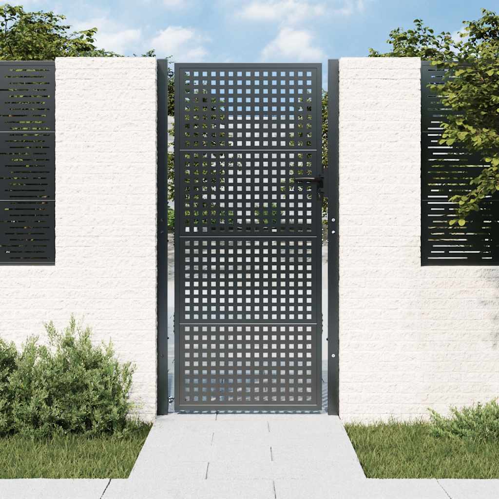 Puerta de jardín Antracita 100x100 cm Acero