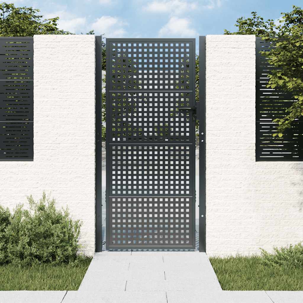 Puerta de jardín Antracita 100x100 cm Acero