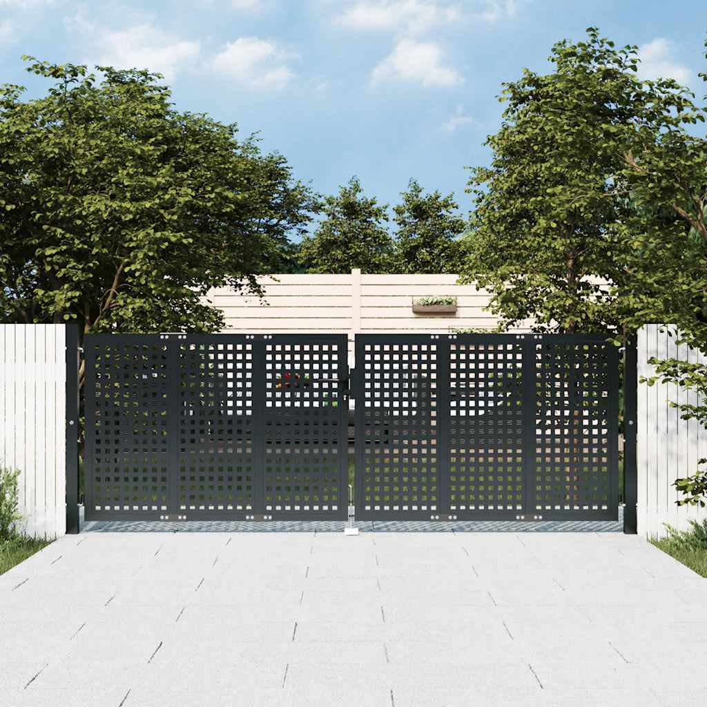 Puerta de jardín Antracita 100x100 cm Acero