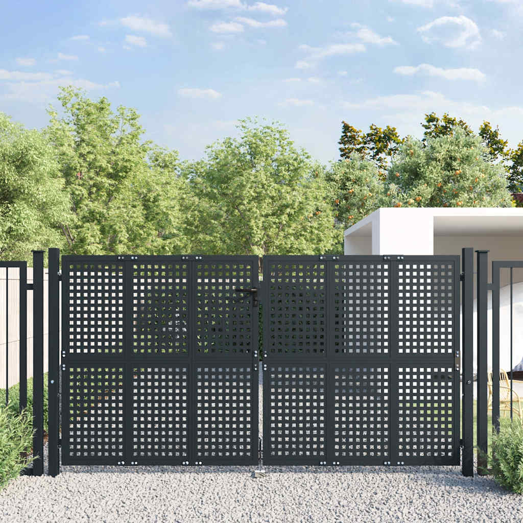 Puerta de jardín Antracita 100x100 cm Acero