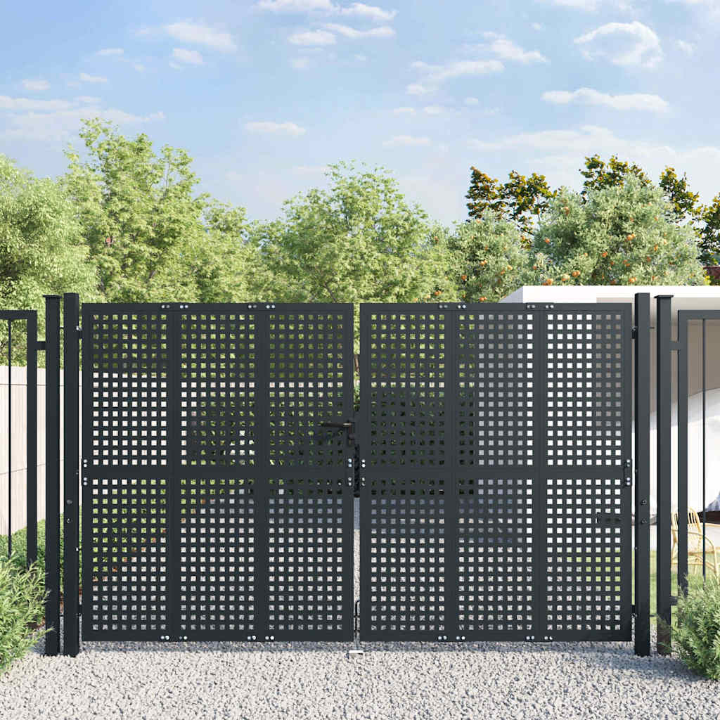 Puerta de jardín Antracita 100x100 cm Acero