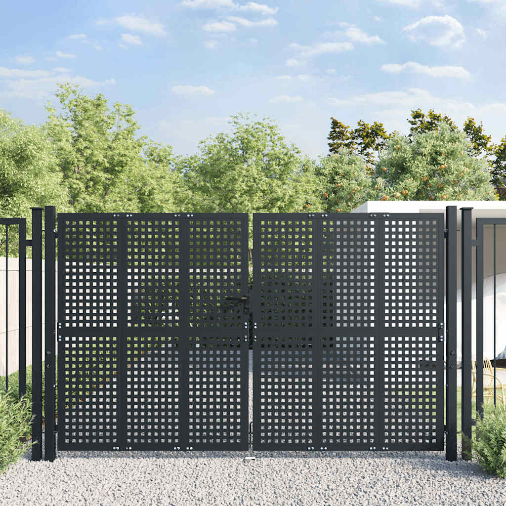 Puerta de jardín Antracita 100x100 cm Acero