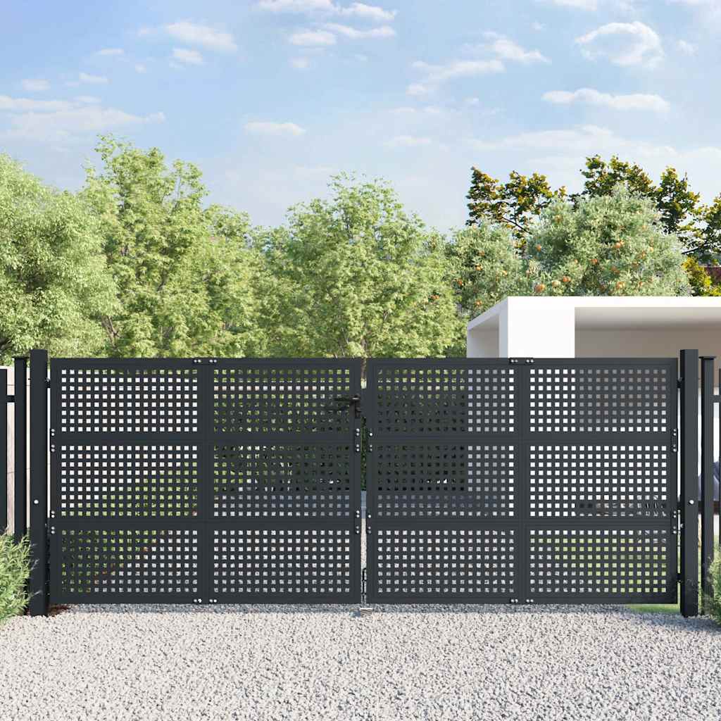 Puerta de jardín Antracita 100x100 cm Acero
