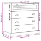 Cómoda VIGO madera maciza pino 80x40x76 cm
