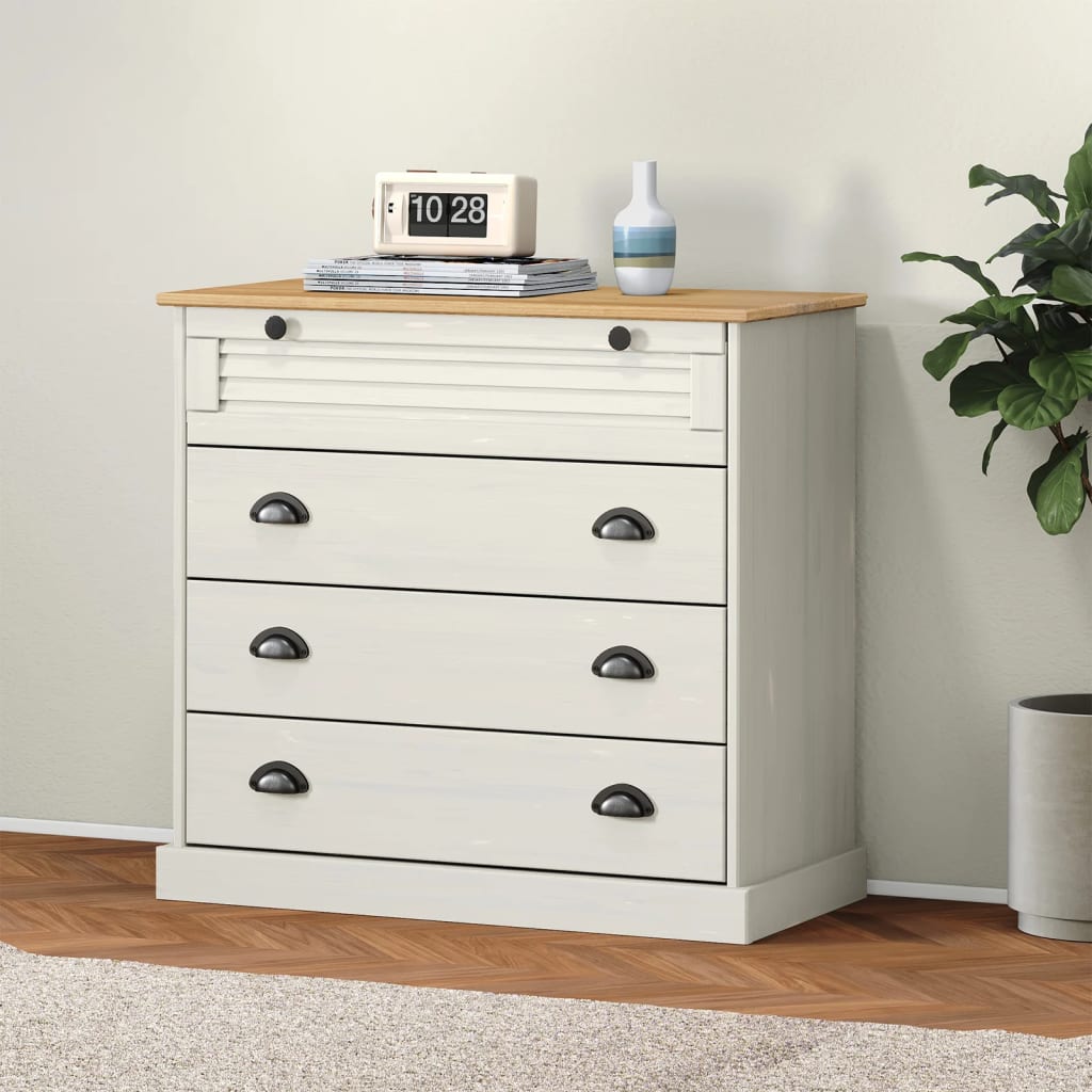 VIGO Solid Pine Chest of Drawers 80x40x76 cm