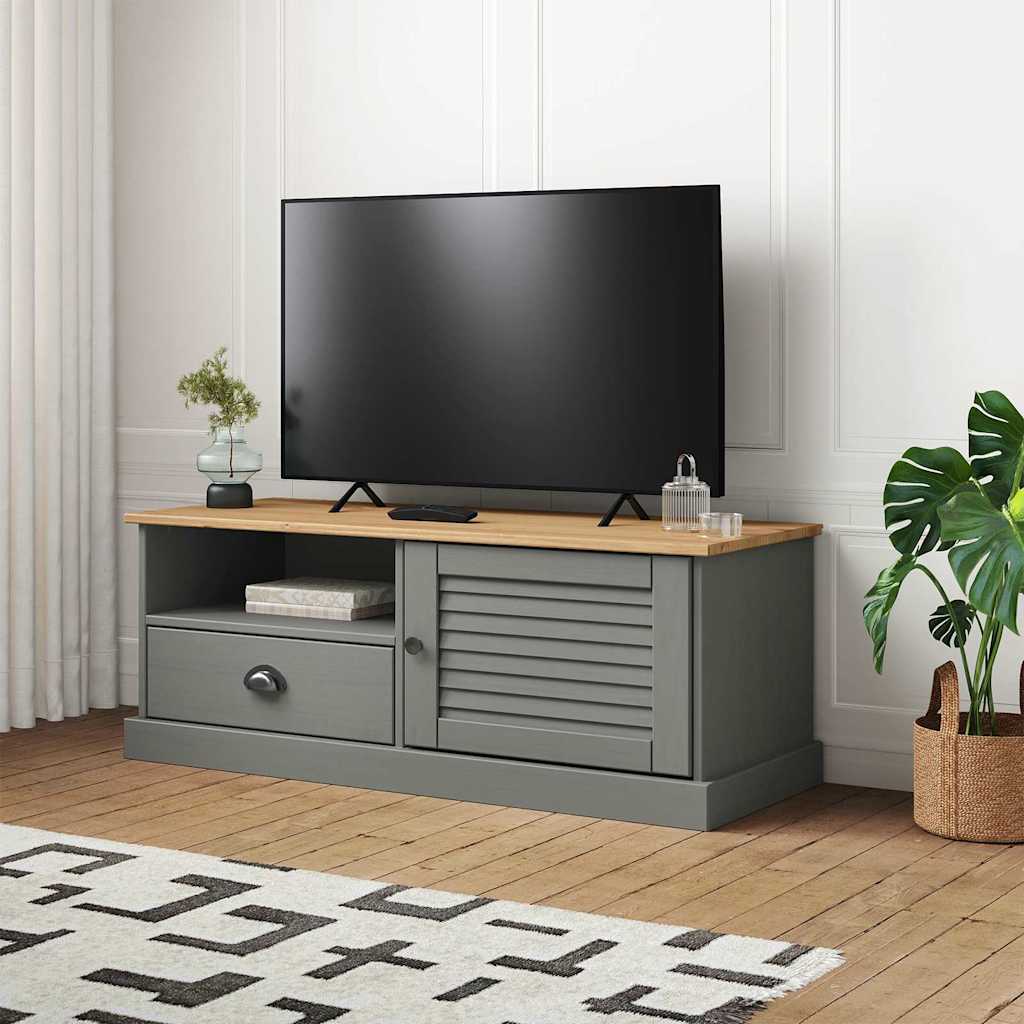 Mueble de TV con cajones ALTA madera maciza pino 100x35x41 cm