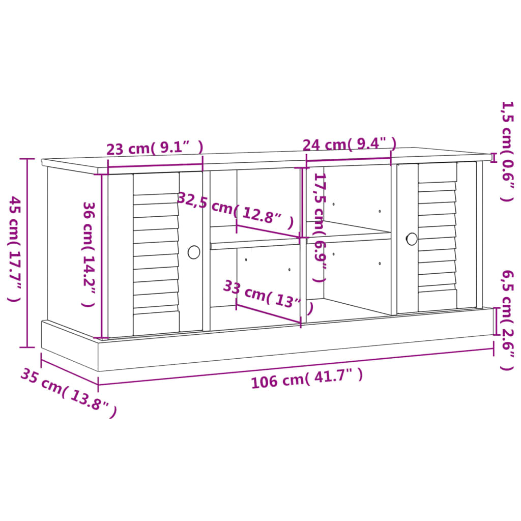 Zapatero VIGO madera maciza de pino 106x35x45 cm